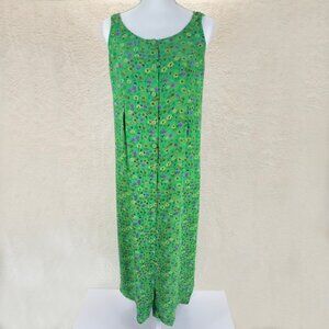 Pudding Shop April Cornell 2000 Maxi Dress 2 Flower Print Sleeveless Cottagecore